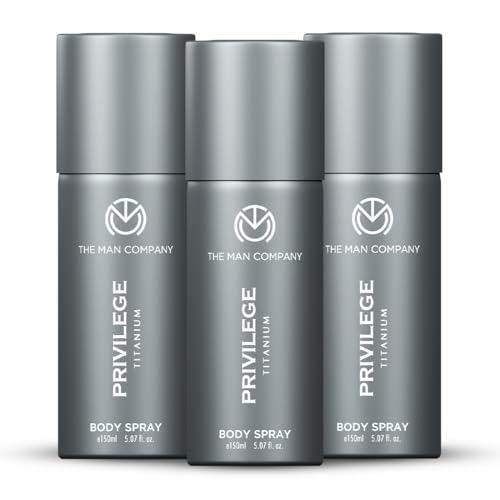 The Man Company Privilege Titanium Deodorant Combo for Men -150ml*3 | Premium Body Spray For Man | Long-Lasting Fragrance | Perfect Deo Set For Everyday Use