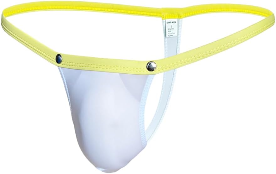 Gogobear Men's Low Rise Ice Silk Thongs Sexy See Through G-String Bikini Briefs Bulge Pouch Underwear Panties