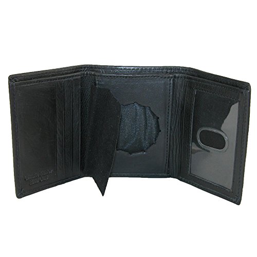 Paul & Taylor Men's Leather Badge Holder Trifold Wallet, Black3