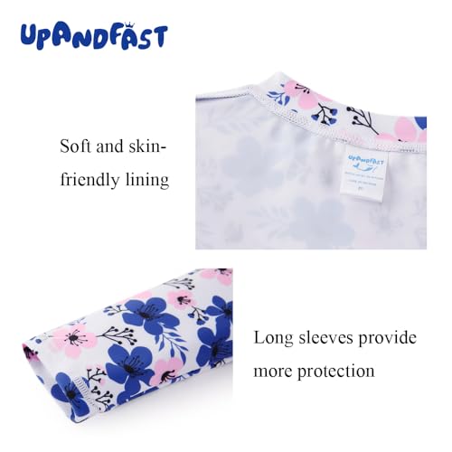 Image of upandfast Girls Rash Guard Set Long Sleeve Two Piece Swimsuit with UPF 50+ Sun Protection for Girls 3-8 Years