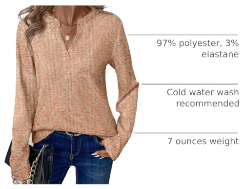 Image of Dokotoo Womens V Neck Long Sleeve Waffle Knit Tops Dressy Casual Sweater Fall Fashion 2026