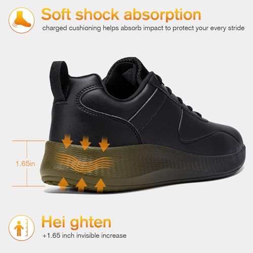 Image of Non Slip Work Shoes for Mens Slip On Sneakers Waterproof Chef Kitchen Shoe Comfortable Slip Resistant Restaurant Footwear Hombre Zapatos de Trabajo, Black