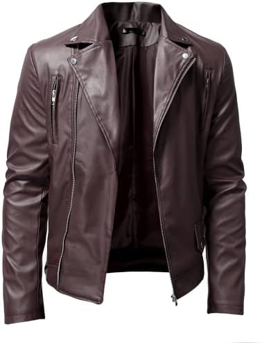 Heren Leren Jas Lente en Herfst Winter Blazer Revers PU Kunstleer Pak Jassen Motorjas Knoop Smart Casual Biker Stijl Jas,zwart,S
