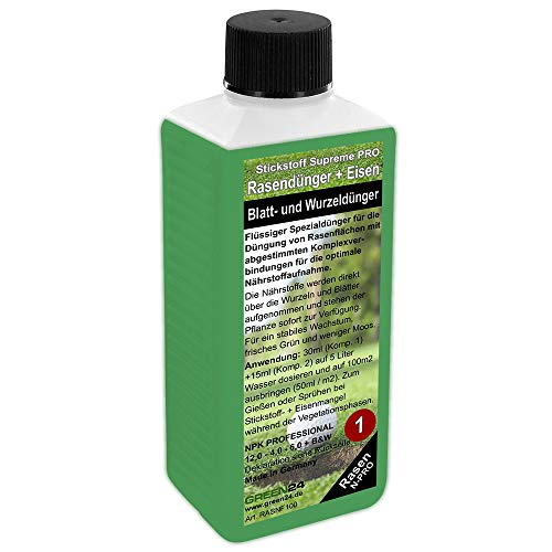 GREEN24 Rasen-Dünger Stickstoff Nachfüllpack 250ml für SET Rasendünger flüssig für perfekten Rasen