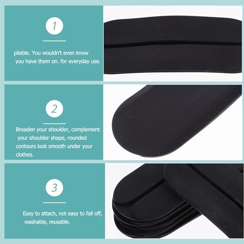 SUPVOX Bra Strap Cushions Shoulder Pain Relief Protectors Pads Silicone Breathable for Lady Girl Women Ladies Non Slip 6PCS Black