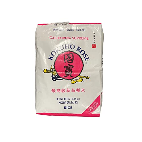 Kokuho Rose, Premium California Grown, Medium Grain White Rice (5, 10, 15, 40 Lbs) (40 Pounds)