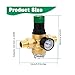 Brass Needle Valve, Brass Pressure Regulator 3/4 Inch, DN20 Reducing Valve With Gauge & Filter, Adjustable For Home & Industrial Use,Adjustable flow control