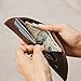 ROGUE WALLET Genuine Bison Leather Wallets for Men - RFID Blocking Curved Front Pocket Design w/ 3 Card Slots, Full Billfold Section & More - Slim Wallets for Men (Brown)