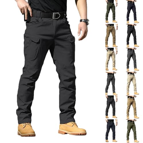 Genérico Pantalones Cargo Hombre Multibolsillos con Cremallera Pantalones de Trabajo Elásticos Ajustados Militares Tácticos Pantalón Hombre Ligeros Transpirables Trekking Pantalon