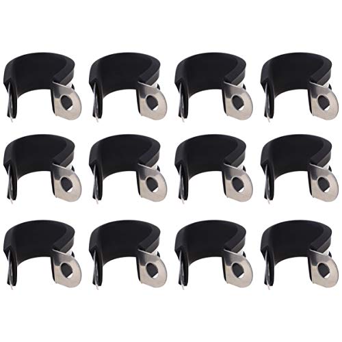 Wire (Black,5x3x1.8cm) Organizer Clips 12pcs R-Type Clip Clamp Screw Mounting Cable Clip for Home Office TV Electrical Mounting Organizer Management Hose Clamps Hose Clamps Hose Clamps