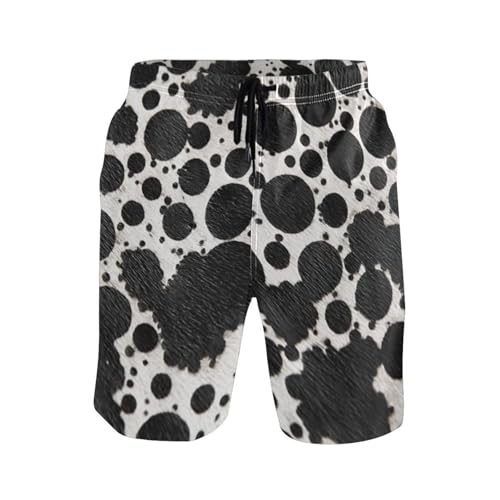 Boccsty Men's Swim Trunks Green Alien Pattern Summer Beach Shorts Quick Dry Bathing Suits with Mesh Lining S