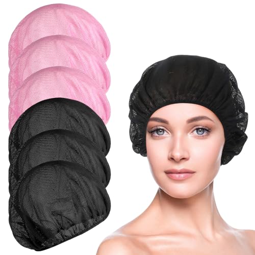 DOPENSPI 6 redecillas para el pelo para dormir, gorro de noche, gorro de noche para cabello rizado, rizos lisos, protección para la cabeza, gorros para dormir, para servir, ducharse, bañarse