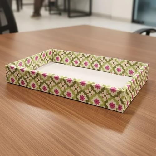 Image of SATYAM KRAFT 6 Pcs Multipurpose Folding Cardboard Gift Box | Premium Paper Hamper Empty DIY Tray for Wedding, Birthday, Gifting, Gift Packaging, Festive Foldable Hampers, Stylish Return Gifts (Green)