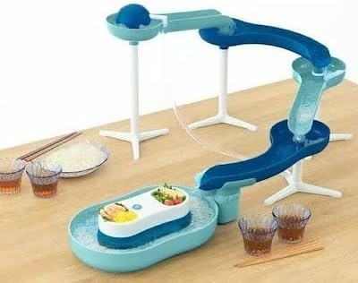 流しそうめん機 そうめん流し器 流麺 スライダー 流しそうめん器 そうめん流し機自動くみ上げ ファミリー用 卓上 家庭用 大型 業務用 ミントブルー