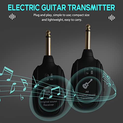 Sistema Inalámbrico UHF para Guitarra Transmisor Receptor con Batería Recargable Integrada miniatura 3