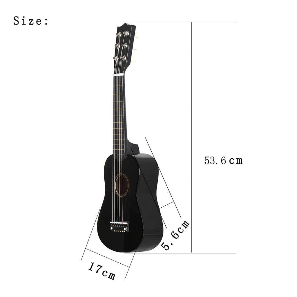 Mini guitare acoustique 6 cordes 53,3 cm Noir 53,3 cm