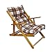 MAURY'S Poltrona Sdraio Harmony Relax Comodona in Legno 3 posizioni con Cuscino Imbottito (Scozzese)