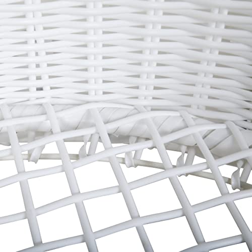 greemotion Hundebett aus weißem Polyrattan mit Kissen, ca. 85 x 25 x 75 cm