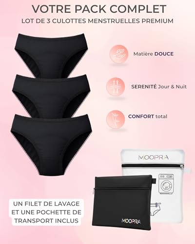 MOOPRA Lot 3 Culottes Menstruelles Ultra Absorbantes idéales Flux Abondants – vue 8