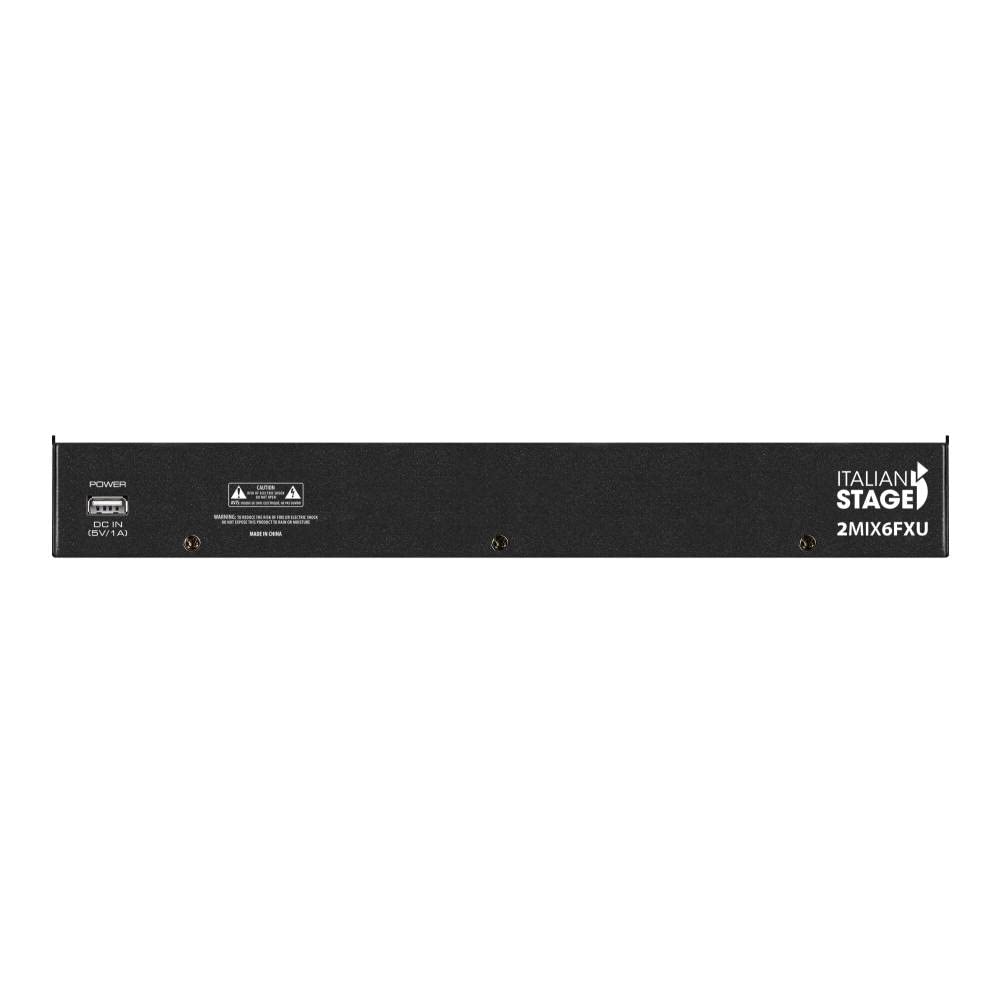 Italian Stage IS 2MIX6FXU - Mixer audio analogico stereo a 6 canali per live, con DSP Multi FX e Bluetooth, Nero