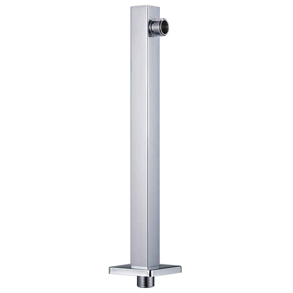 Brazo de ducha cuadrado de acero inoxidable 201 plateado, 30 cm, brazo de ducha con rosca G 1/2, brazo de pared para soporte de alcachofa de ducha, cromado, para cabina de ducha y baño