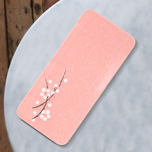 Plato rectangular de cerámica rosa Sosoport miniatura 4
