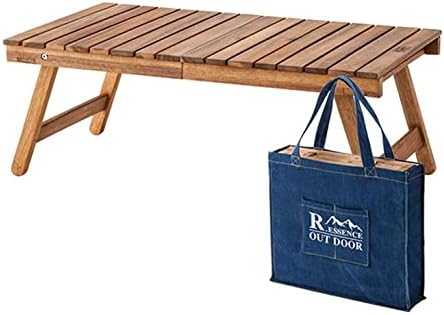 Folding Side Table, Wooden, Compact Folding Table, Acacia Natural Wood