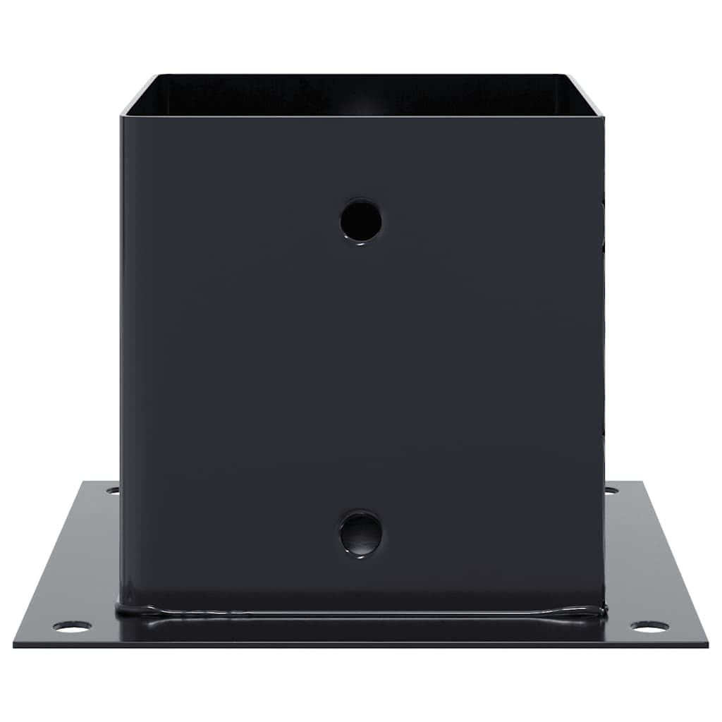 Postes cuadrados de 141 x 141 mm, acero con recubrimiento en polvo, 4 unidades, antracita, para postes de vallas, postes de madera, postes de metal, soporte de montaje, limitación de jardín