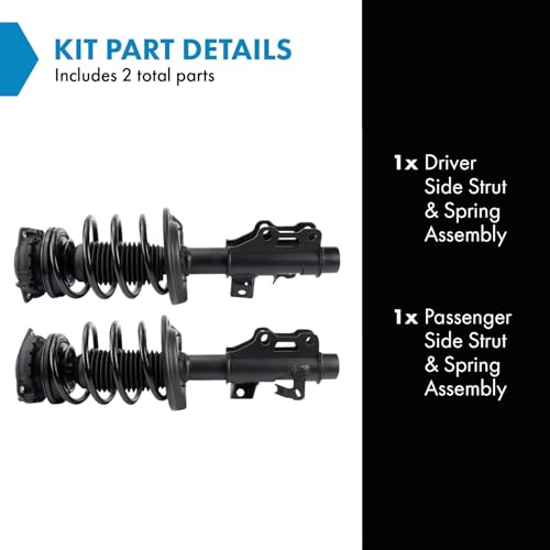 Image of TRQ Front Driver and Passenger Side Strut and Spring Assembly Set Loaded Compatible with 16-22 Chevrolet Camaro LT without Magnetic Ride Control 17-22 Camaro LS without Magnetic Ride Control
