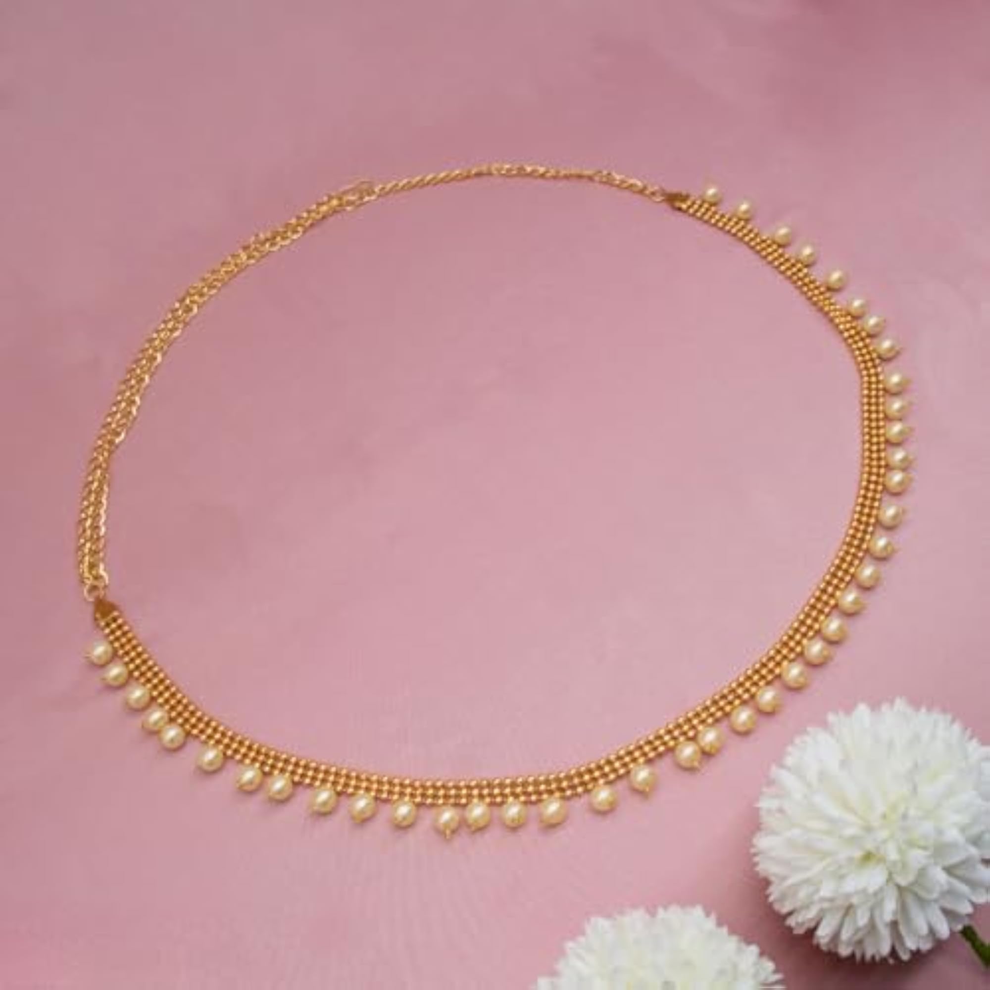 Gold Plated Traditional Pearl Kamarband for Women