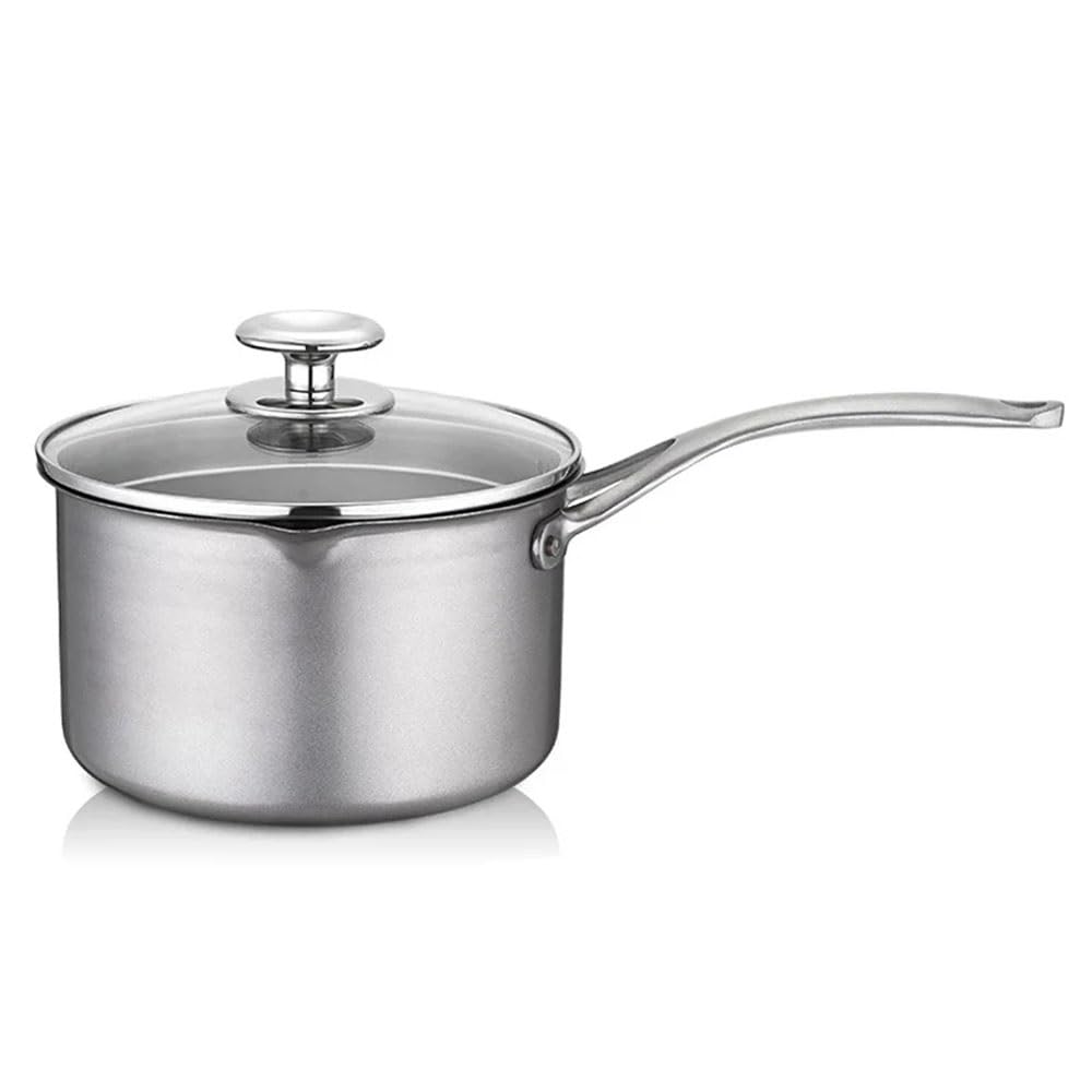 ASerZenith Titanium Pot, 18Cm Pure Titanium Pot Milk Pot With Glass Lid Portable Noodle Pot Camping Cooking Wok Kitchen Cookware