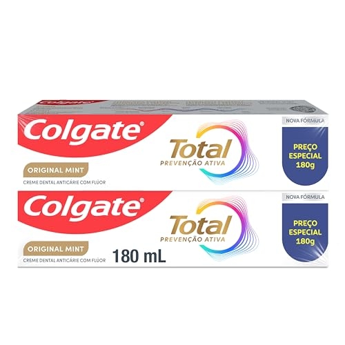 Creme Dental Colgate Total Original Mint, Prevenção Ativa, 180g 2 unidades Creme Dental Colgate Total Original Mint, Prevenção Ativa, 180g 2 unidades