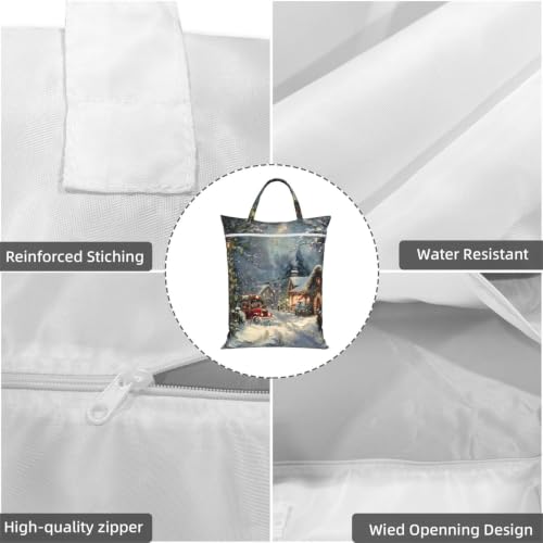 Sac à linge de voyage pliable imperméable avec imprimé Noël