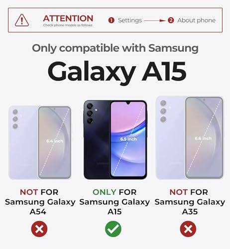 Dexnor for Samsung Galaxy A15-5G Phone Case, [2 Front Frame] [Bulit-in Slide Camera Cover & Kickstand] Heavy Duty Military Grade Protection Shockproof Case with Screen Protector, 6.5 inch Army Green by Dexnor - Image 2