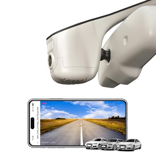 Dashcam voiture Audi 4K installation facile sans câble apparent beige