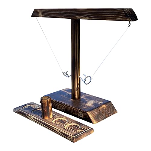 Asolym Hooks Ring Toss-Spiel für Erwachsene und Kinder, Party Ring Toss-Kampfspiele mit Shot Ladder Bundle, Craggy Games, Schnelles interaktives Spiel aus Holz für Bars/Heim/Party/Familie Cover