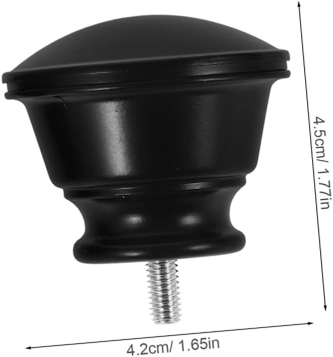 4pcs Curtain Rod Finials Black Decorative End Caps for Window Drapery Rods Construction Stable Support and Wear-Resistant for Home