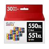 ejet 550XL 551XL Druckerpatronen Kompatible für Canon PGI-550 CLI-551 XL Patronen mit Canon PIXMA IP7250 IP8750 MX925 MG5650 IX6850 MX725 MG5550 MG6350 MG6450 MX920 (30er-Pack)