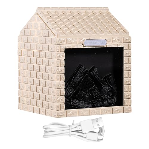 Umidificatore Per - Luce Notturna A LED Con Fiamma A Carbone Da Tavolo, Umidificatore Con Diffusore D'aria A Fiamma Per | Simulato Fuoco Home Office Vaporizzatore D'aria Olio Essenziale
