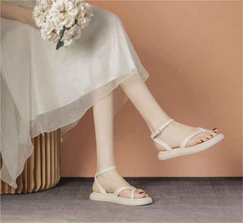 Women's Flat Platform Sandals Strappy Dressy Comfortable Ankle Strap Casual Summer Thong Sandals For Beach Casua3
