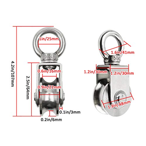 Rouleau directionnel acier inoxydable 304 pour câble et rail - 4