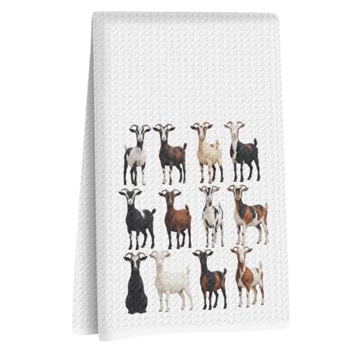 Goat Decor Kitchen Towels, Sheep Lovers Gifts for Girls Women Mom Friends