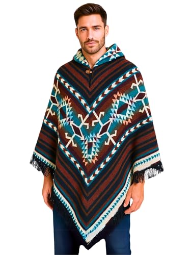 My Cozy Choice Wool Poncho Adult Ponchos With Hood for men Alpaca Poncho Men Artesanal Ponchos Adult Alpaca Mens Panchos