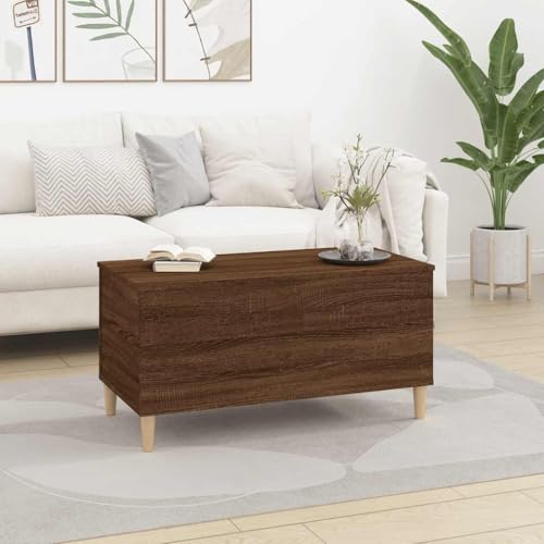 Table basse chêne marron gain de place pour optimiser les petits salons - 4