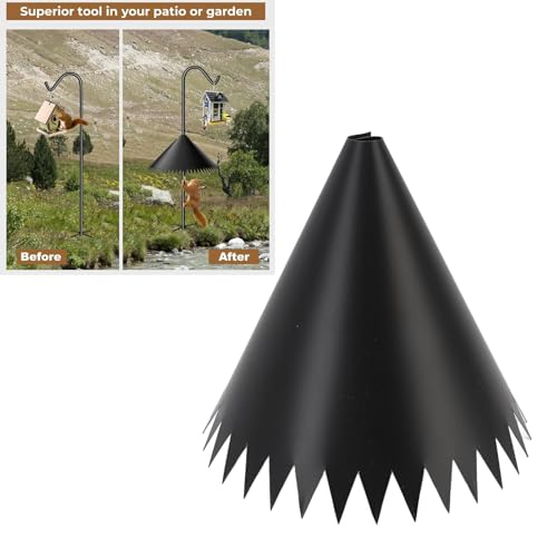 Deflector de ardillas para poste protector envolvente de PVC negro 8