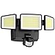 302 LED Strahler mit Bewegungsmelder Aussen, 1500LM Batteriebetriebene Aussenlampe, 6500K, IP65 Wasserdichte Außenstrahler, Hohe Helligkeit Sicherheitsleuchte Batterie für den Innen und Außenbereich