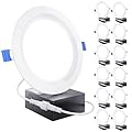 Sunco 12 Pack 6 Inch LED Recessed Light, Ceiling Canless Recessed Lights, Baffle Trim Ultra Thin, 850 LM, 14W, 3000K Warm White, Dimmable, Wafer Thin with Junction Box.