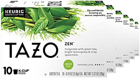 TAZO Tea K-Cups, Green Tea, Zen, 10 Count (Pack of 6)