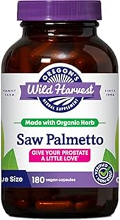 Oregon's Wild Harvest Certified Organic Saw Palmetto Herbal Capsules, 180 Count