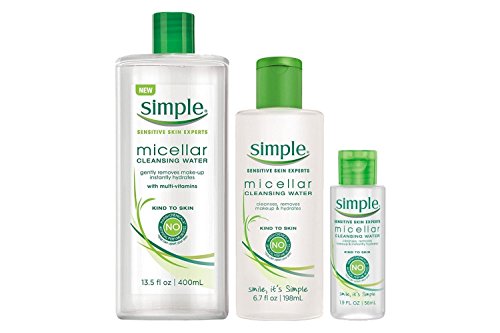 Simple Micellar Cleansing Water, 3 Bottles: 13.5, 6.7 & 1.9 fl oz